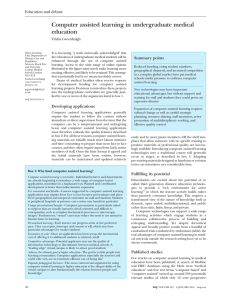 Computer assisted learning in undergraduate medical education Trisha Greenhalgh