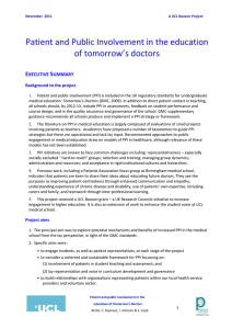 Patient and Public Involvement in the education of tomorrow’s doctors E S