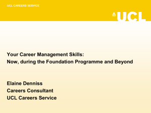 Your Career Management Skills: Now, during the Foundation Programme and Beyond