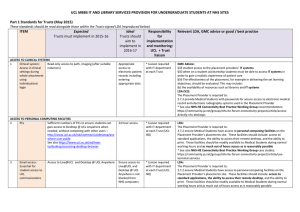 UCL MBBS IT AND LIBRARY SERVICES PROVISION FOR UNDERGRADUATE STUDENTS... Part 1 Standards for Trusts (May 2015)