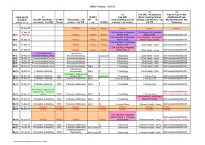 MBBS Timetable - 2015/16