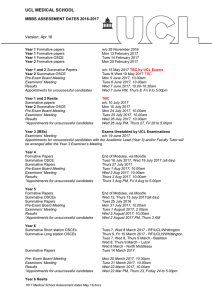 UCL MEDICAL SCHOOL MBBS ASSESSMENT DATES 2016-2017 Version: Apr 16