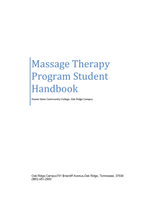 Massage Therapy Program Student Handbook