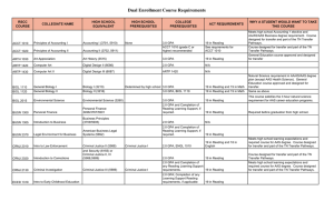 Dual Enrollment Course Requirements