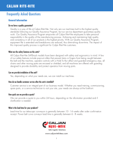Frequently Asked Questions Caljan Rite-Hite General Information Do we have a quality guarantee?