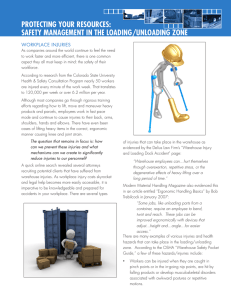 Protecting Your resources: safetY ManageMent in the Loading/unLoading Zone Workplace InjurIes