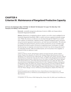 CHAPTER 4 Criterion III:  Maintenance of Rangeland Productive Capacity