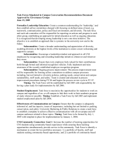 Task Forces Stipulated in Campus Conversation Recommendations Document June 15, 2005