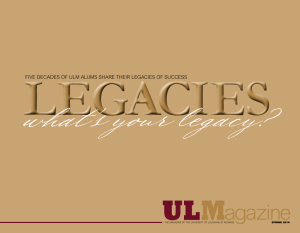 LEGACIES what’s your legacy? agazine