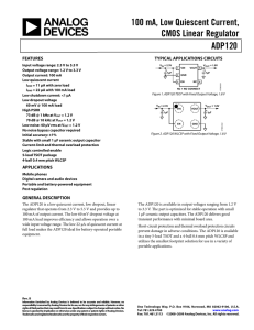 100 mA, Low Quiescent Current, CMOS Linear Regulator ADP120