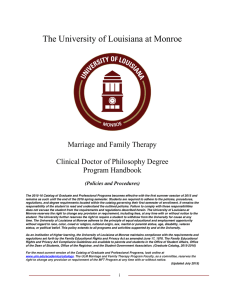 The University of Louisiana at Monroe  Marriage and Family Therapy