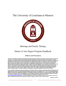 The University of Louisiana at Monroe Marriage and Family Therapy