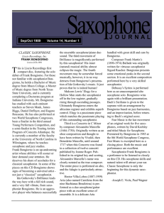 Saxophone J  O  U  R  N ... Sep/Oct 1989       Volume 14,... CLASSIC SAXOPHONE