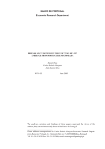 BANCO DE PORTUGAL Economic Research Department Daniel Dias Carlos Robalo Marques