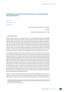 INVESTMENT IN EDUCATION IN PORTUGAL: RETURNS AND HETEROGENEITY* 1. INTRODUCTION