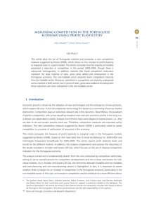 MEASURING COMPETITION IN THE PORTUGUESE ECONOMY USING PROFIT ELASTICITIES* II