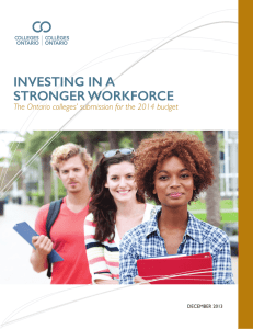 INVESTING IN A STRONGER WORKFORCE DECEMBER 2013