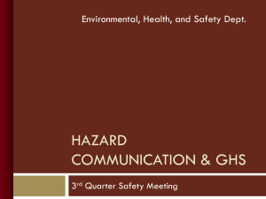 HAZARD COMMUNICATION &amp; GHS Environmental, Health, and Safety Dept. 3