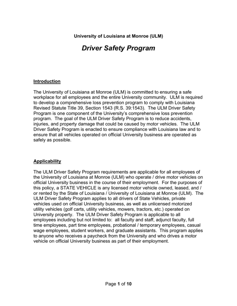 Driver Safety Program