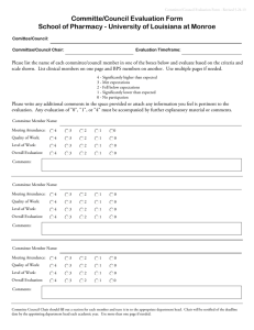Committe/Council Evaluation Form