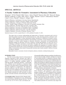 SPECIAL ARTICLE A Faculty Toolkit for Formative Assessment in Pharmacy Education
