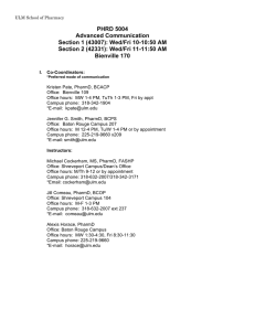 PHRD 5004 Advanced Communication Section 1 (43007): Wed/Fri 10-10:50 AM