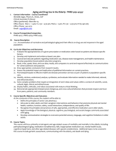 Aging and Drug Use in the Elderly:  PHRD 5051‐42337 