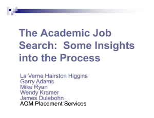 The Academic Job Search:  Some Insights into the Process