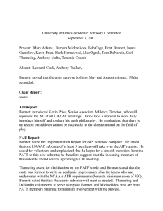 University Athletics Academic Advisory Committee September 3, 2013