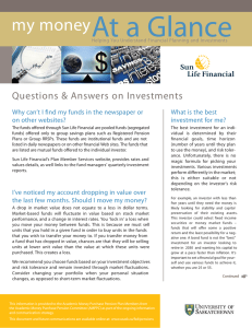 At a Glance my money Questions &amp; Answers on Investments