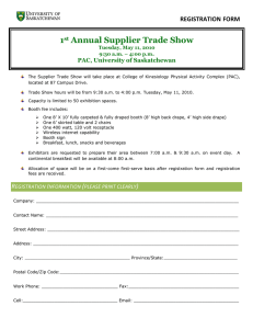1 Annual Supplier Trade Show REGISTRATION FORM
