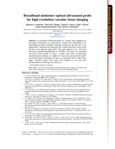 Broadband miniature optical ultrasound probe for high resolution vascular tissue imaging