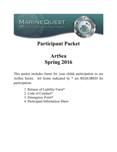 Participant Packet  ArtSea Spring 2016