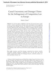 Causal Uncertainty and Damages Claims for the Infringement of Competition Law