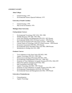 COURSES TAUGHT:  General Ecology: 1973 Environmental Science (Special Problems): 1973