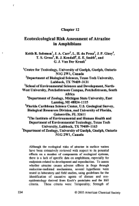 Ecotoxicological Risk Assessment of Atrazine in Amphibians Chapter H.