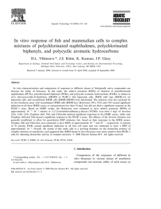 In vitro response of fish and mammalian cells to complex