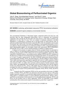 Global Biomonitoring of Perfluorinated Organics