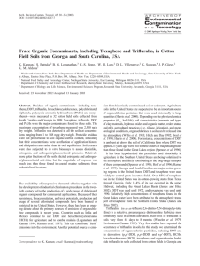 Trace Organic Contaminants, Including Toxaphene and Trifluralin, in Cotton