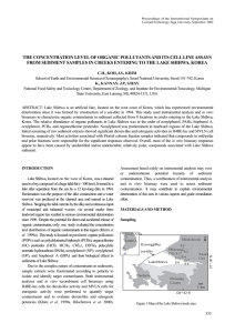 THE CONCENTRATION LEVEL OF ORGANIC POLLUTANTS AND ITS CELL LINE... FROM SEDIMENT SAMPLES IN CREEKS ENTERING TO THE LAKE SHIHWA,...