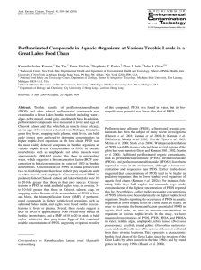 Perfluorinated Compounds in Aquatic Organisms at Various Trophic Levels in... Great Lakes Food Chain Kurunthachalam Kannan, Lin Tao,