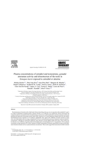 Plasma concentrations of estradiol and testosterone, gonadal