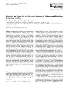 Estrogenic and Dioxin-like Activities and Cytotoxicity of Sediments and Biota... Hong Kong Mudflats H. L. Wong, J. P. Giesy,