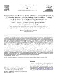 Effects of bisphenol A-related diphenylalkanes on vitellogenin production