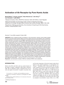 Activation of Ah Receptor by Pure Humic Acids