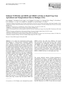 Sediment TCDD-EQs and EROD and MROD Activities in Ranid Frogs... Agricultural and Nonagricultural Sites in Michigan (USA)
