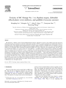 Toxicity of HC Orange No. 1 to Daphnia magna, Zebraﬁsh