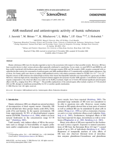 AhR-mediated and antiestrogenic activity of humic substances J. Janosˇek , M. Bittner