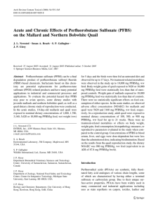 Acute and Chronic Effects of Perfluorobutane Sulfonate (PFBS)
