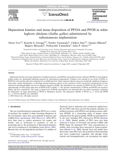 Depuration kinetics and tissue disposition of PFOA and PFOS in... leghorn chickens (Gallus gallus) administered by